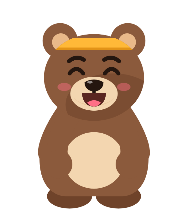 Bruff als Teddy, lachend